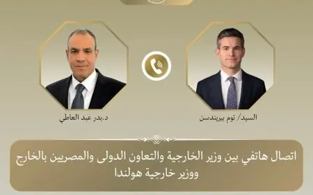 بدر عبدالعاطي يؤكد لوزير خارجية هولندا دعم مصر الثابت لسيادة لبنان