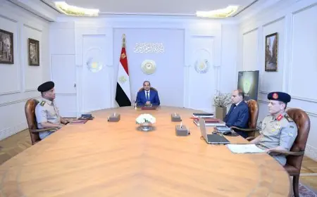 الرئيس السيسي يعقد اجتماعًا هامًا مع وزير الدفاع ومستشار التخطيط العمراني ورئيس عمليات القوات المسلحة