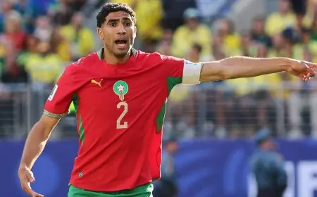 أشرف حكيمي يدعو المغرب لاستخلاص العبر من أخطائه بعد التعادل مع البرازيل