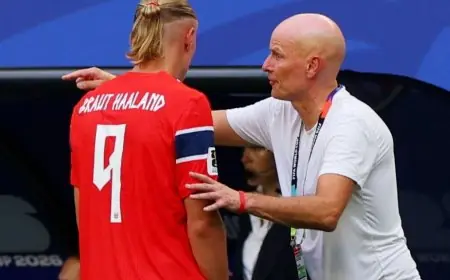 مدرب منتخب النرويج يبكي: الحظ ساندنا أمام البرازيل وخذلنا ضد إنجلترا