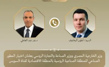 مصر وروسيا تكشفان عن مطور صناعي جديد للمنطقة الصناعية الروسية في قناة السويس