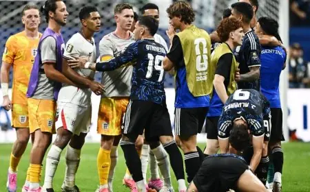 بيلينغهام يضرب لاعبًا أرجنتينيًا ويقدم اعتذارًا لجماهير إنجلترا
