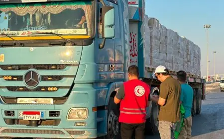 الهلال الأحمر يعزز التضامن مع الفلسطينيين بإرسال قافلة زاد العزة 238 بالمساعدات الغذائية والطبية والإغاثية
