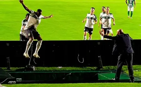 لاعب كرة قدم برازيلي يتعرض لحادث أثناء الاحتفال بهدف ملغى