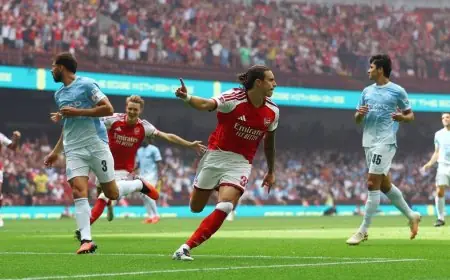 خمسة أرقام مذهلة تدخل كالافيوري التاريخ في 23 ثانية وأرتيتا يحتفظ بدرع المجتمع بلا خسارة