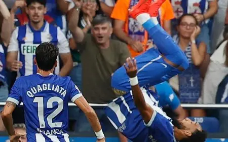 عودة أوباميانغ المدهشة للدوري الإسباني بتسجيل هدف رائع لديبورتيفو لاكورونيا