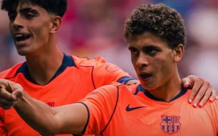 حمزة عبد الكريم يتألق في قيادة هجوم برشلونة أمام الأهلي في كأس جوان غامبر