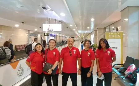 بعثة المصارعة النسائية تتوجه إلى إيطاليا للمشاركة في دورة ألعاب البحر المتوسط