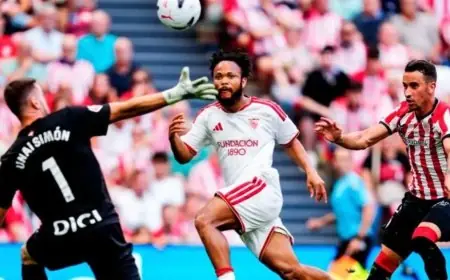 إشبيلية يتفوق على بلباو بثلاثية ويتصدر مؤقتاً ترتيب الدوري الإسباني