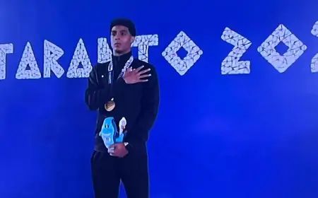 الرياضي أحمد هشام يحقق برونزية رائعة في سباق 100 متر مزدوجة بدورة ألعاب البحر المتوسط