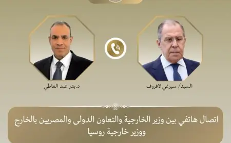 مباحثات هاتفية بين وزير الخارجية المصري ونظيره الروسي لتعزيز العلاقات الثنائية