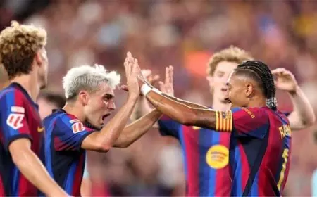 رافينيا يقود برشلونة للتقدم على أتلتيك بلباو في الشوط الأول بالدوري الإسباني «فيديو»