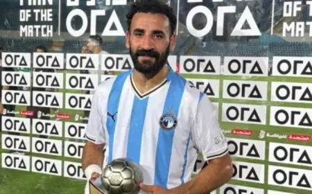 مهند لاشين يتوج بجائزة أفضل لاعب في لقاء بيراميدز والمصري