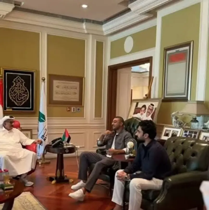 خلف الحبتور يرحب برامي ربيعة ويشدد على العلاقات الأخوية الراسخة بين مصر والإمارات