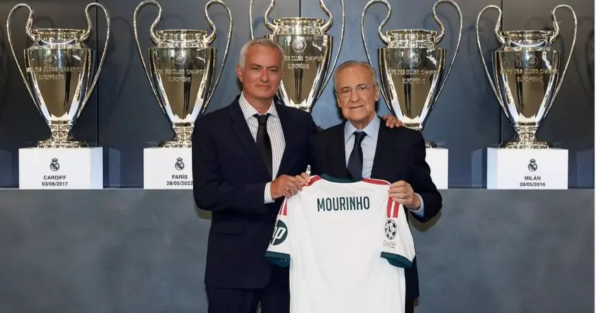 ريال مدريد يفاجئ الجميع بتقديم جوزيه مورينيو وفلورنتينو بيريز يعبر عن سعادته الكبيرة