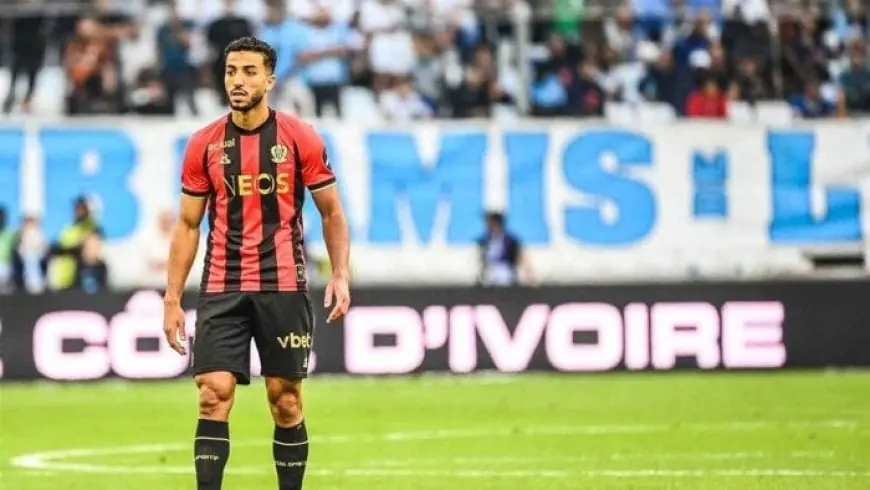 محمد عبد المنعم أساسي مع نيس ضد باريس في الدوري الفرنسي