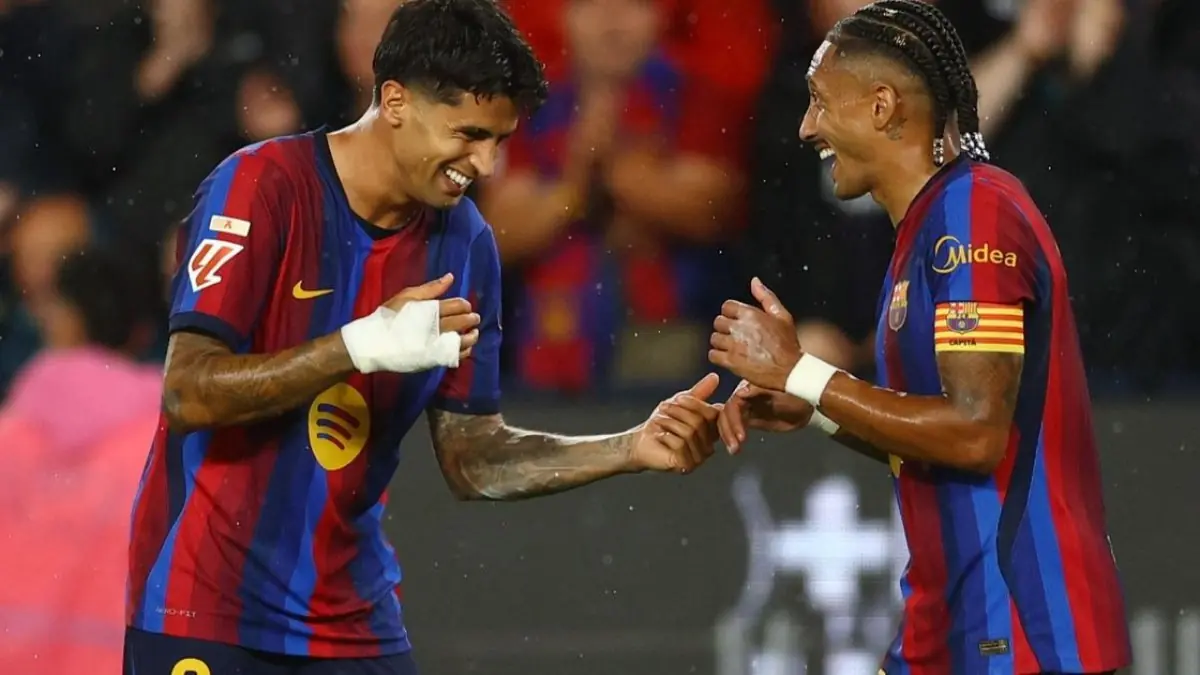 هاتريك رافينيا وقذائف كانسيلو تقود برشلونة لاستعراض قوته