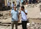محافظ المنيا يتفقد تداعيات انهيار منزل مكون من 4 طوابق في عزبة شاهين