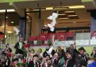 مشاهد مذهلة من المباراة الودية بين كونيا سبور والمنتخب الفلسطيني تحمل رسالة «فلسطين حرة» مع صور حصرية
