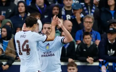 أستون فيلا يحصد فوزًا مهمًا على كلوب بروج في دوري أبطال أوروبا