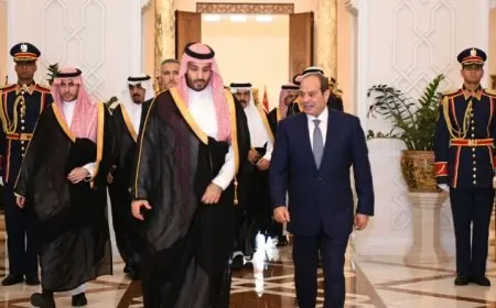 ولي العهد السعودي يوجه برقية شكر للرئيس السيسي عقب مغادرته القاهرة