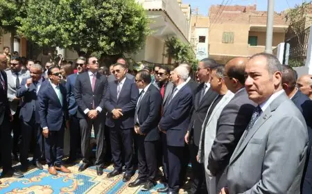 محافظ القليوبية وقيادات الحزب يتابعون أعمال تطوير مدرسة المنايل الابتدائية بالخانكة لرفع كفاءتها