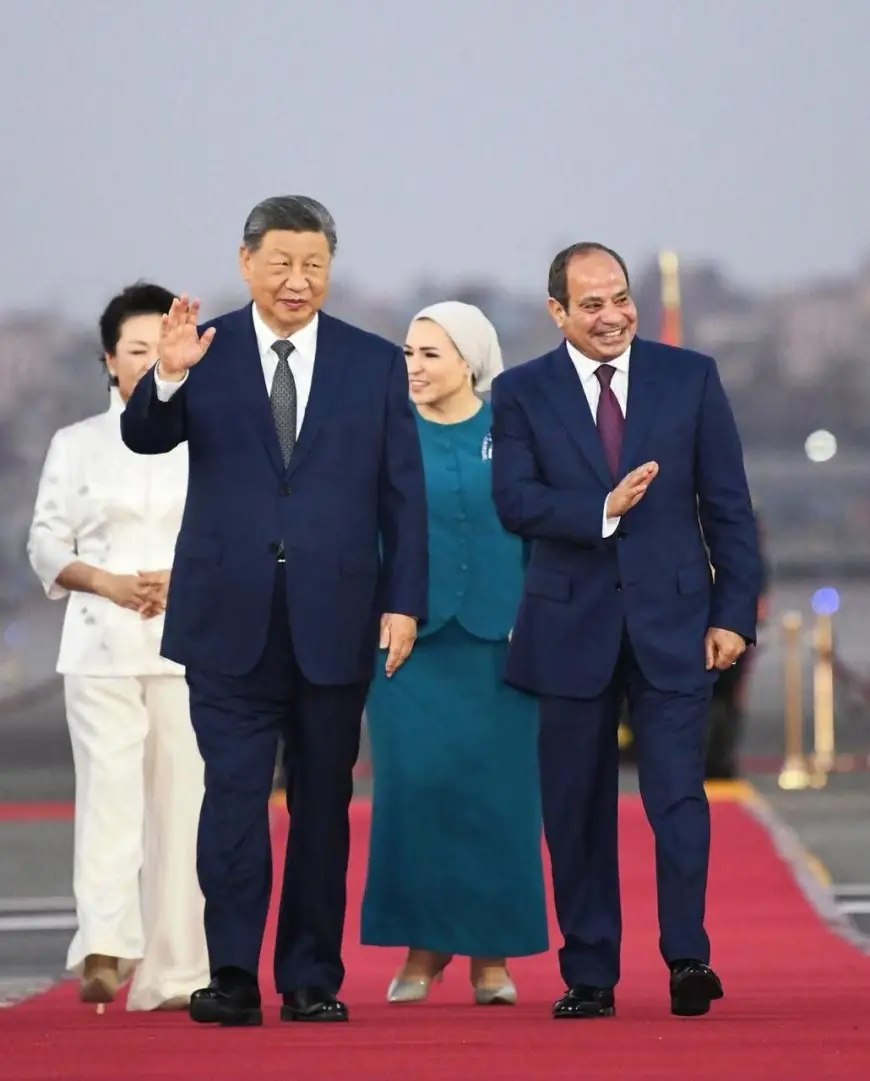 استقبال تاريخي من الرئيس السيسي والسيدة الأولى للرئيس الصيني والسيدة قرينته