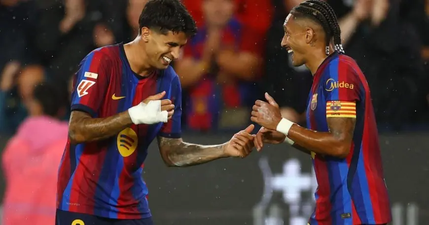 هاتريك رافينيا وقذائف كانسيلو تقود برشلونة لاستعراض قوته