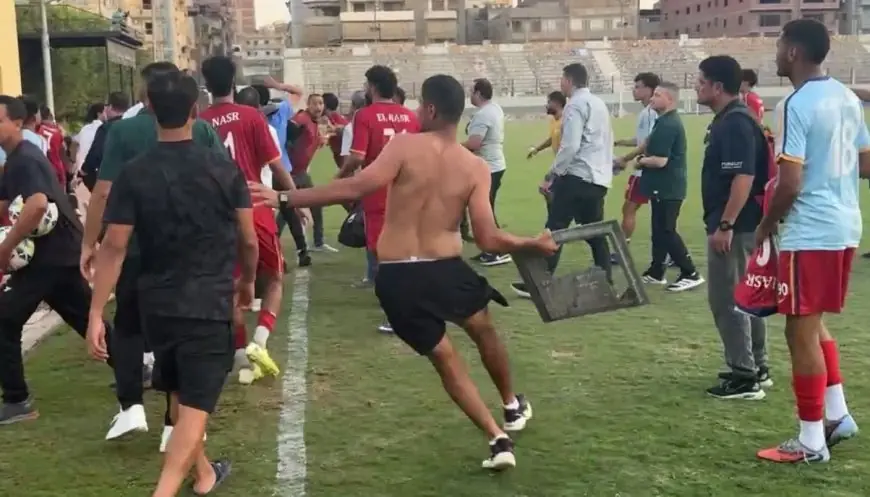 اشتباكات نارية بين جماهير طنطا والنصر في دوري المحترفين بعد مباراة مثيرة