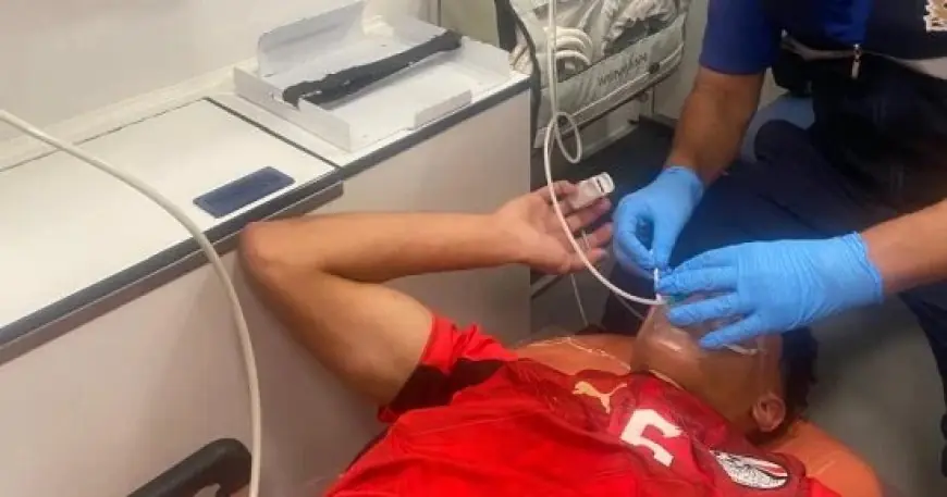 نجم منتخب الشباب محمد رأفت يدخل المستشفى بعد تعرضه لإصابة في مباراة ليبيا