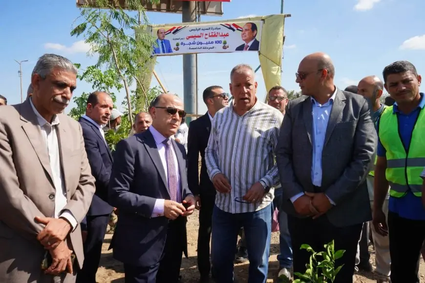 الغربية تطلق المرحلة الخامسة من مبادرة 100 مليون شجرة بزراعة 300 شجرة جديدة في طريق طنطا–المحلة
