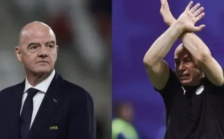 حسام حسن وإنفانتينو يلتقيان بعد مباراة مصر والأرجنتين في كأس العالم 2026