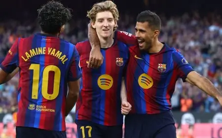 برشلونة يحقق رقماً قياسياً في عدد الانتصارات بمساواة رقم تهديفي تاريخي يعود إلى 96 عاماً