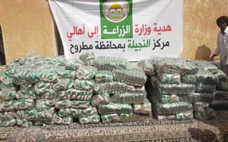 وزارة الزراعة تطلق قافلة غذائية مجانية لدعم وتنمية قرى السلوم والنجيلة وسيدي براني