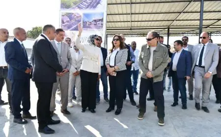 منال عوض تتابع تحسين طرق وأحياء الوادي الجديد باستخدام تقنيات الإنترلوك