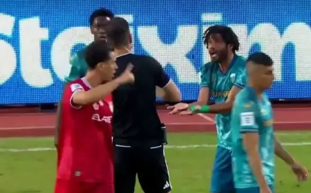 محمد النني يتعرض للطرد في مباراته الأولى مع ليفادياكوس في الدوري اليوناني