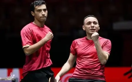 البيلي وعبد العزيز يتألقان بفوزهما بذهبية زوجي الرجال في بطولة أفريقيا لتنس الطاولة