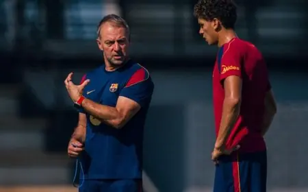 إعجاب برشلونة والمدرب فليك يتزايد بنموذج حمزة عبد الكريم المميز