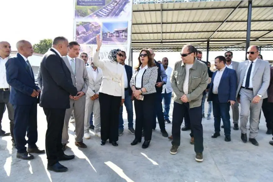 منال عوض تتابع تحسين طرق وأحياء الوادي الجديد باستخدام تقنيات الإنترلوك