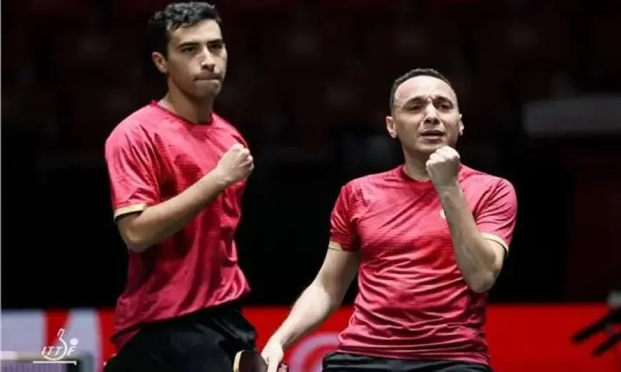البيلي وعبد العزيز يتألقان بفوزهما بذهبية زوجي الرجال في بطولة أفريقيا لتنس الطاولة